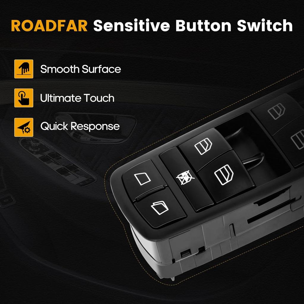 Window Switch Power Window Switch Master Control Switch Front Driver Side Replacement Parts Fits for 2007-2009 Mercedes-Benz GL320 R320 2010-2012