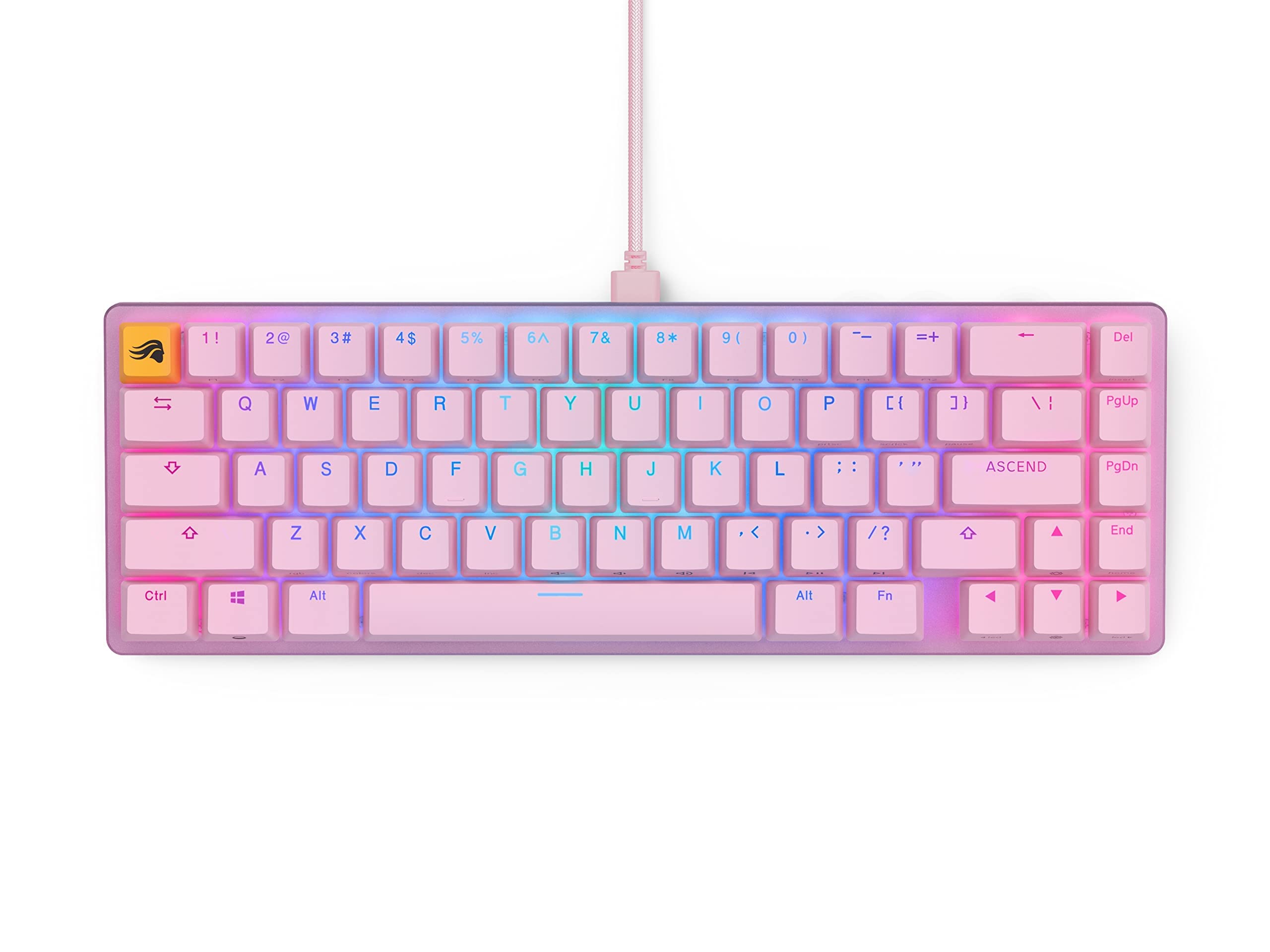 

Glorious GMMK2 Mechanical Keyboard Wired Compact Pink with LED Backlight English Layout Glowing RGB Gaming Keyboard Type C USB Mechanical keyboard рожевий