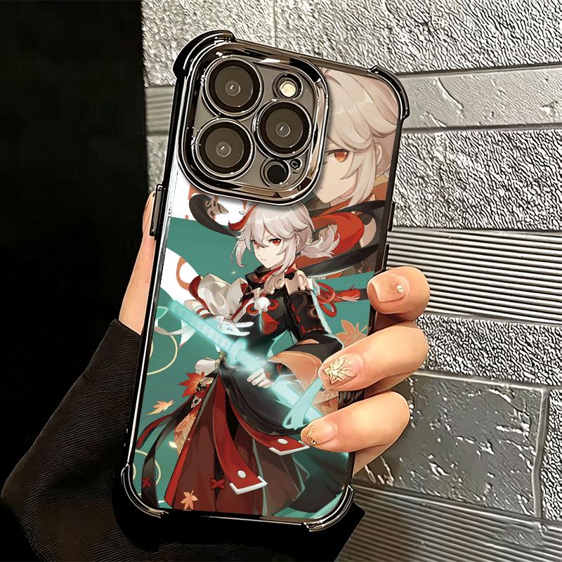 Genshin Impact Anime Beschichtetes Handyhülle Für Iphone 16 17 Pro Max Air 16E 14 15 Plus 12 13 Mini Anti-Fall Airbag Hülle