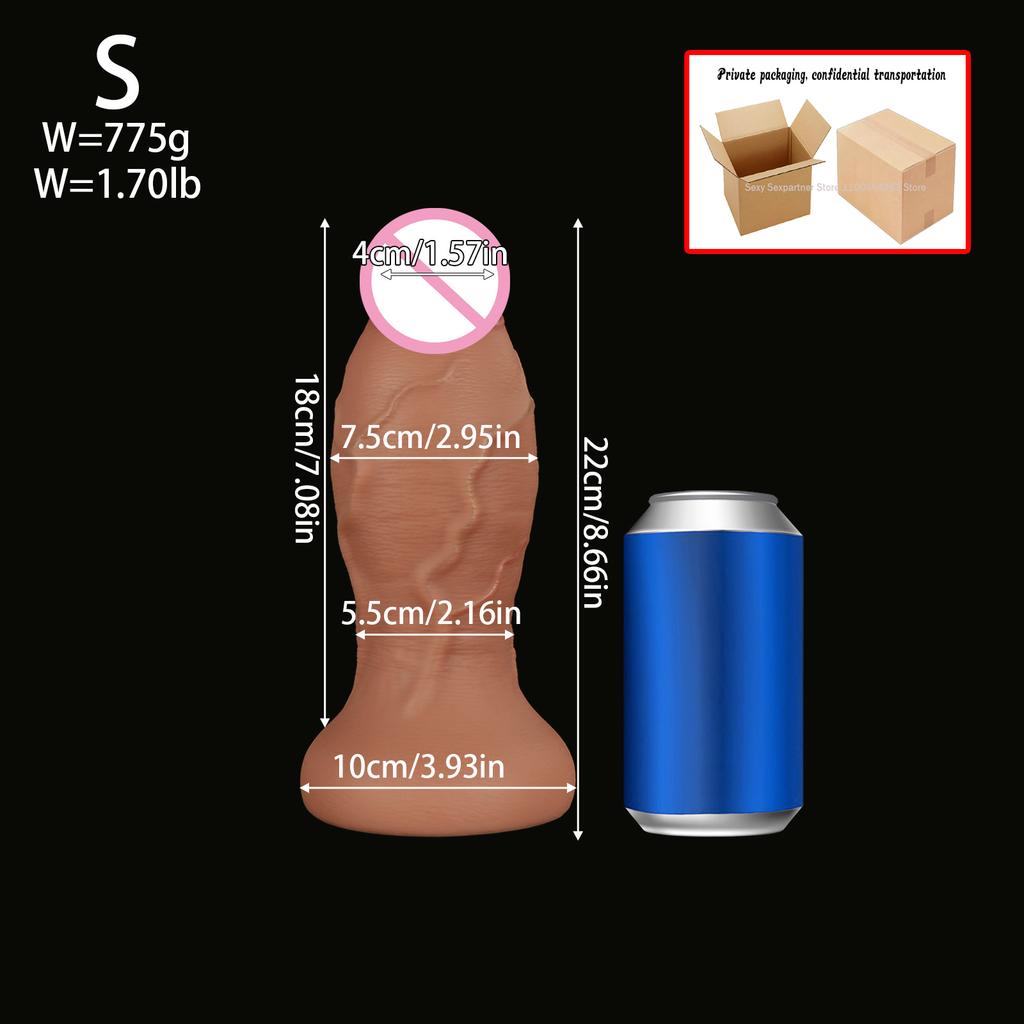 Dildo Enorme Grande Largo XXL Grueso Nudo Dildo Tapón Anal Real Dildo de Silicona Tapón de Nalga Punto G Clítoris Masturbador Juguetes Sexuales para Adultos para Mujeres Hombres Gay