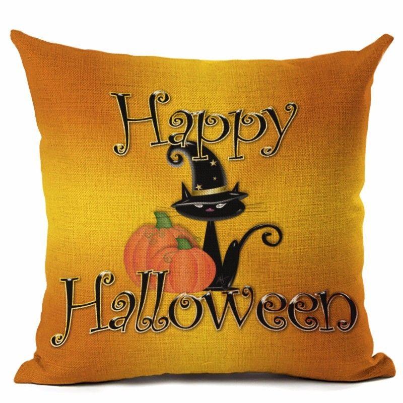 18" Cotton Halloween Linen Throw Pillow Case Cushion Cover Party Home Decor Sofa