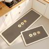Rug For Kitchen Waterproof Floor Mat Non-Slip Pvc Leather Foot Mats Long Carpet Japanese Style Flower Home Decoration Rugs