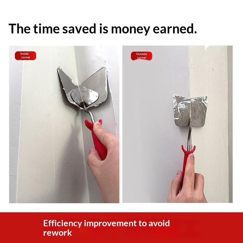 1 Piece Drywall Corner Tool, Soft Grip Handle - Stainless Steel Sheetrock External Corner Trowel & Internal Corner Trowel