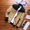 Men's Autumn/Winter Stand-Up Collar Color-Block Business Casual Jacket