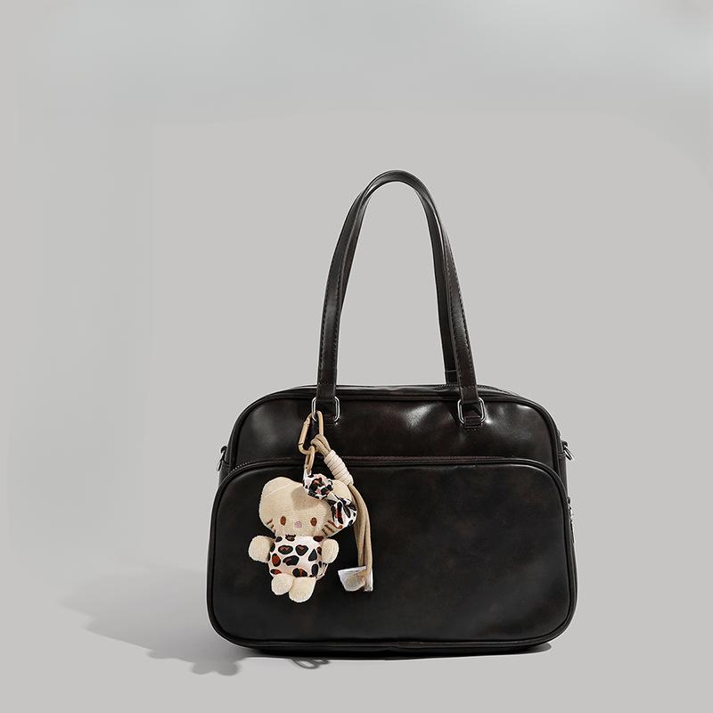 

Сумка-подушка в британском студенческом стиле для женщин, для поездок на работу осенью и зимой, универсальная сумка через плечо на одно плечо чёрный