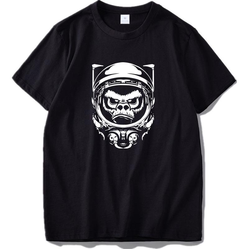 Eu Size Astronaut Orangutan Tshirt Cool Money High Quality Print Black Soft T Shirt L