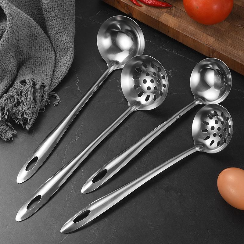 Stainless Steel Long-Handle Soup and Hot Pot Ladle Colander