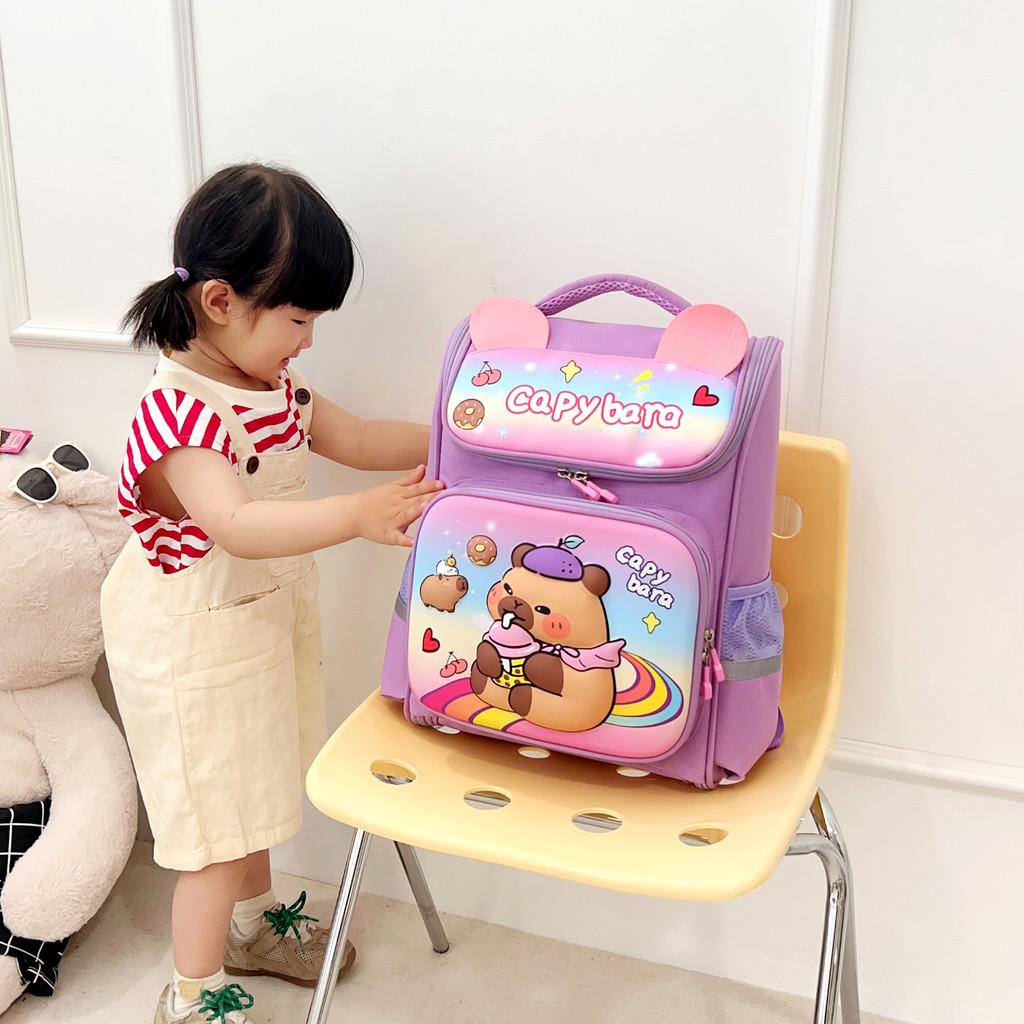 Backpack Capybara Children Rainbow Large Capacity Layered Storage Bag Gifts