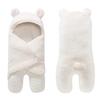 Infant Blanket Sleeping Wrap Ultra Soft Cute Bear Shape Plush Swaddle Blanket for Winter Autumn Beige Free Size