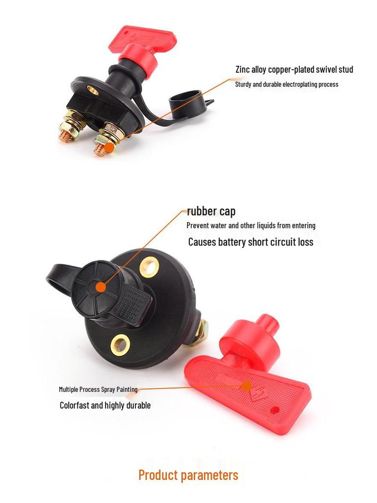 Car Battery Rotary Power Cut-Off Switch with Protection