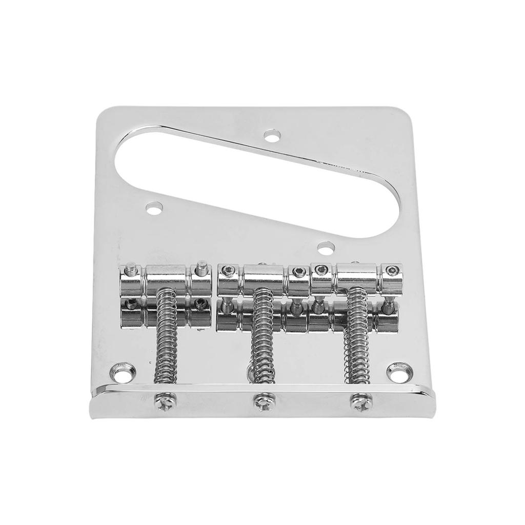 Fixed 3 Saddles Electric Guitar Bridge Metal String Tailpiece Replacement with Mounting Screws