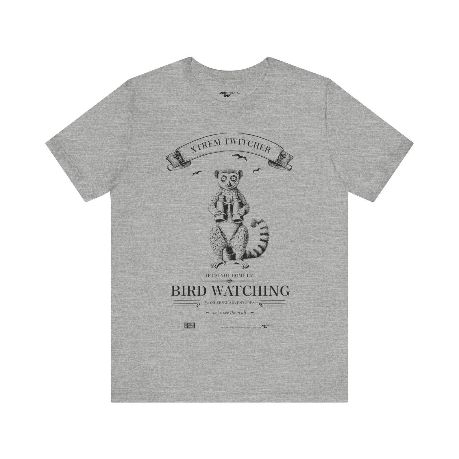 XTREM TWITCHER Birdwatcher Lemur Series T-Shirt - Vintage Engraving Style Gift S
