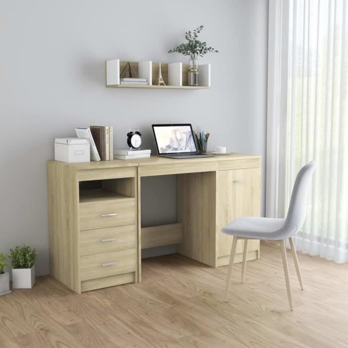 VidaXL Bureau Chêne sonoma 140x50x76 cm Aggloméré