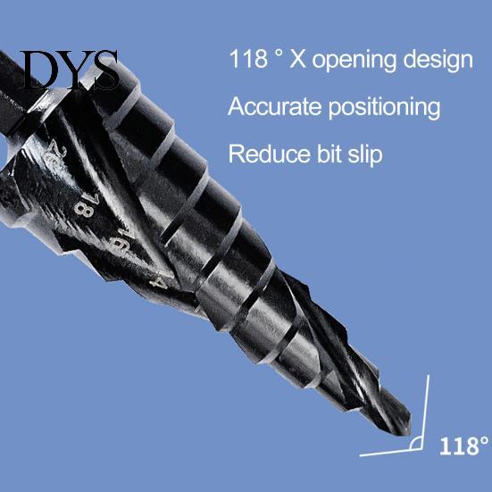 Twist Drills 3Pcs Drill Bits High-Hardness Sharp Spiral Hexagonal Handle Pagoda Combined Set for Workshop Step