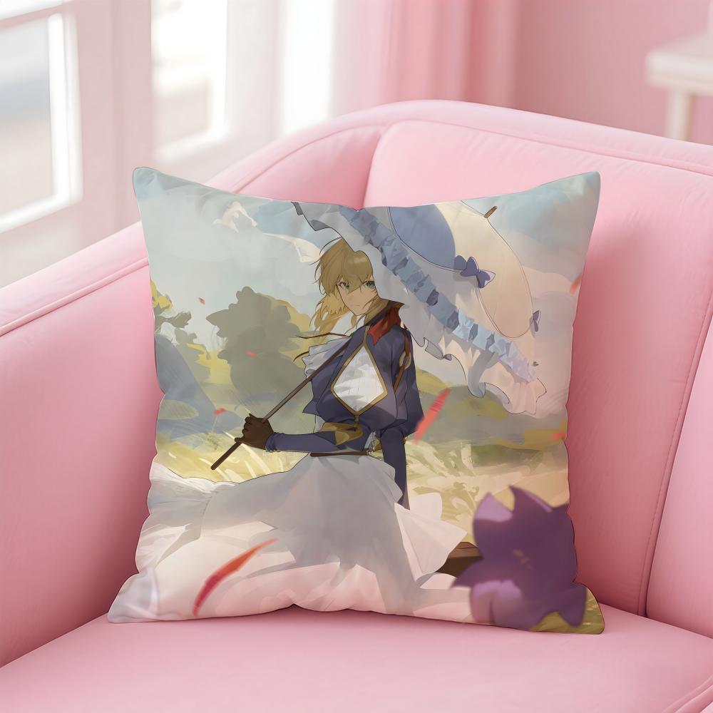 V-Violet E-Evergarden ANIME Cushion Cover Comfortable Reversible Pillow Cover Ideal for Car Sofa Bedroom & Beyond
