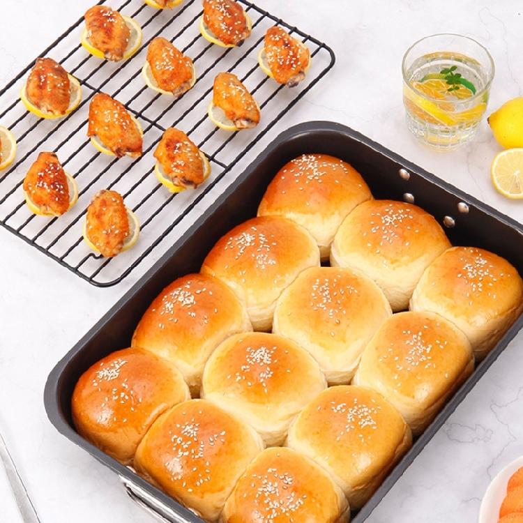 Professional 15Inch Turkey Roaster Pan Carbon Steel Roasting Pan With V-Shape Grill Large Capacity Baking Tray for Oven