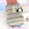 Pet Clothing Cat Vest Striped Teddy Puppy Dog Clothing with Leather Ring Spring Summer