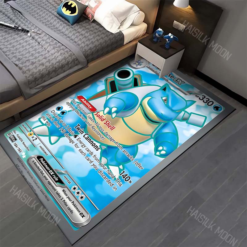 15 Sizes P-Pokemon Squirtle Cards Cartoon Carpets for Bedroom Living Room Sofa Study Large Area Decorative Rug Next Day Shipping