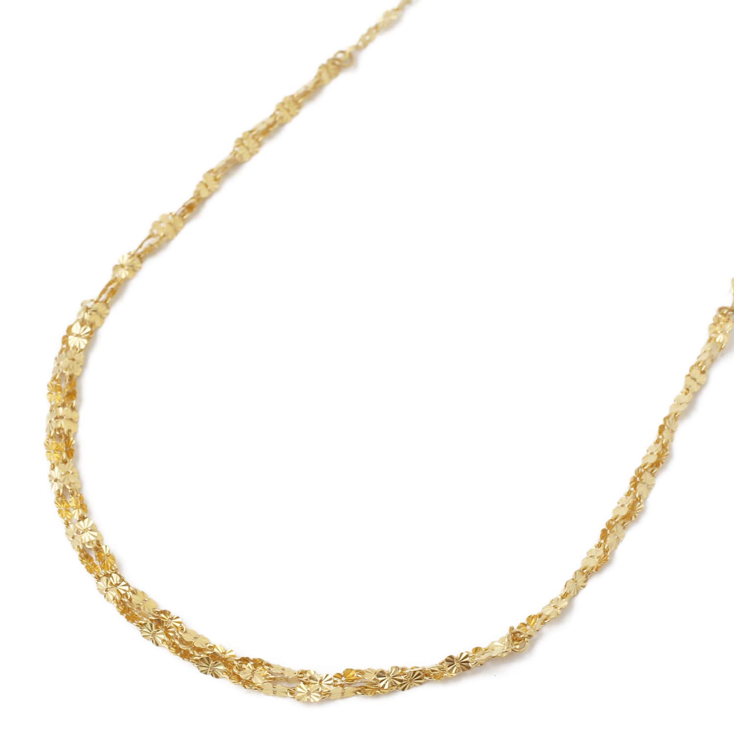 

Pure Gold Necklace Dream Butterfly Gradation K24 Chain 42cm Mint Certification Engraved 2.6g