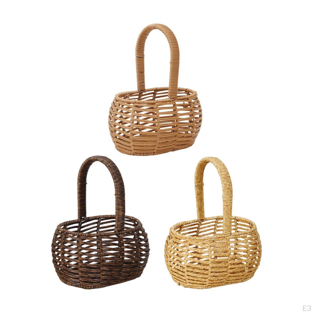 Hand Basket Made of Woven Rattan, Woven, Birthday Gift, Light