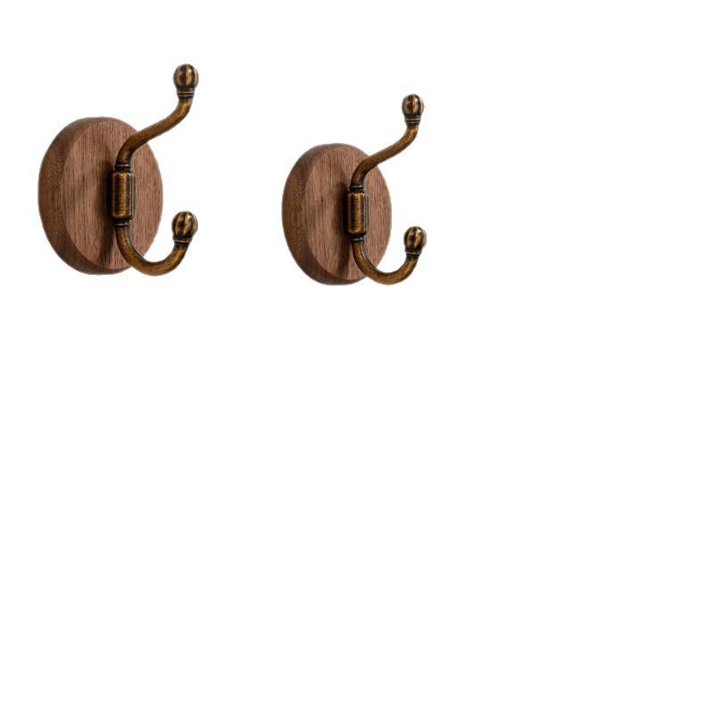 Chinese Style Solid Wood Wall-Mounted Coat and Hat Rack - Vintage Design