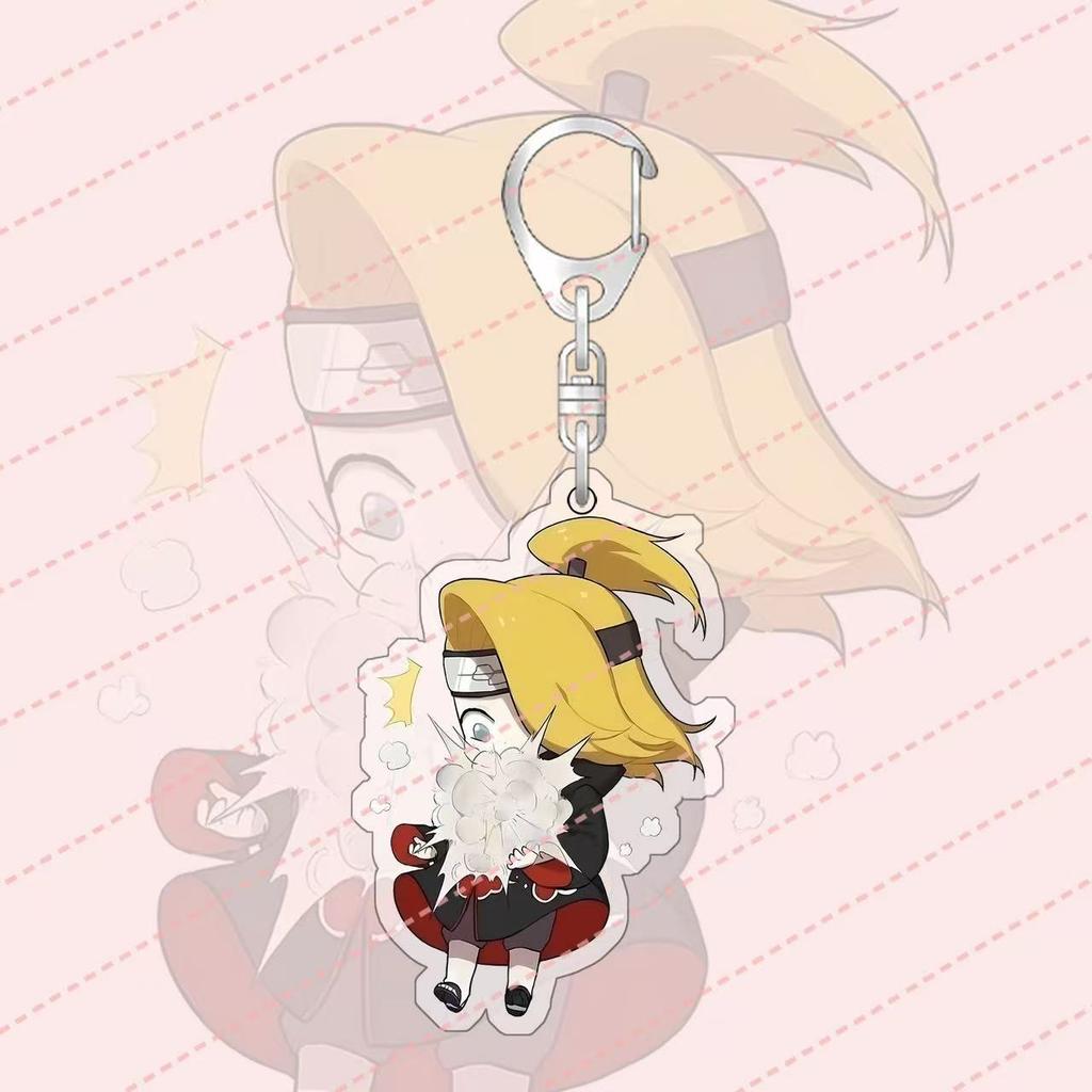 Anime Naruto Acrylic Keychain Accessaries Uzumaki Naruto Cartoon Keyring