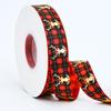 Gold Foil Checkered Christmas Ribbons 25 Yards/roll 2cm Width Assorted Set for Gift Wrapping Holiday Decor DIY Crafts