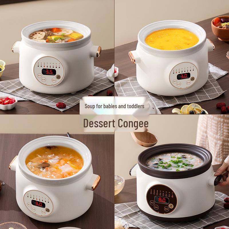 Porridge & Soup Stewing Electric Purple Clay Pot - Multifunctional Ceramic Health Cooker