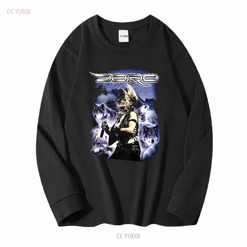 Doro Wolf Pesch T-Shirt, schwarz, Herren, Größen S–5XL, lang- oder kurzärmelig, Vintage-Look, gewaschen, für jeden Tag, weich, bequem, lässig