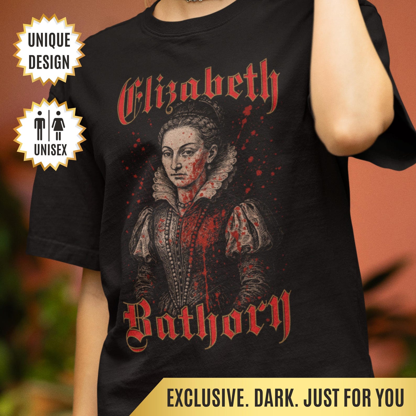 Elizabeth Bathory T-Shirt Blood Countess Tee Gothic Gift, Victorian Horror Tee, Horror Aesthetic Tee Macabre Gothic Shirt, Medieval Goth Top M