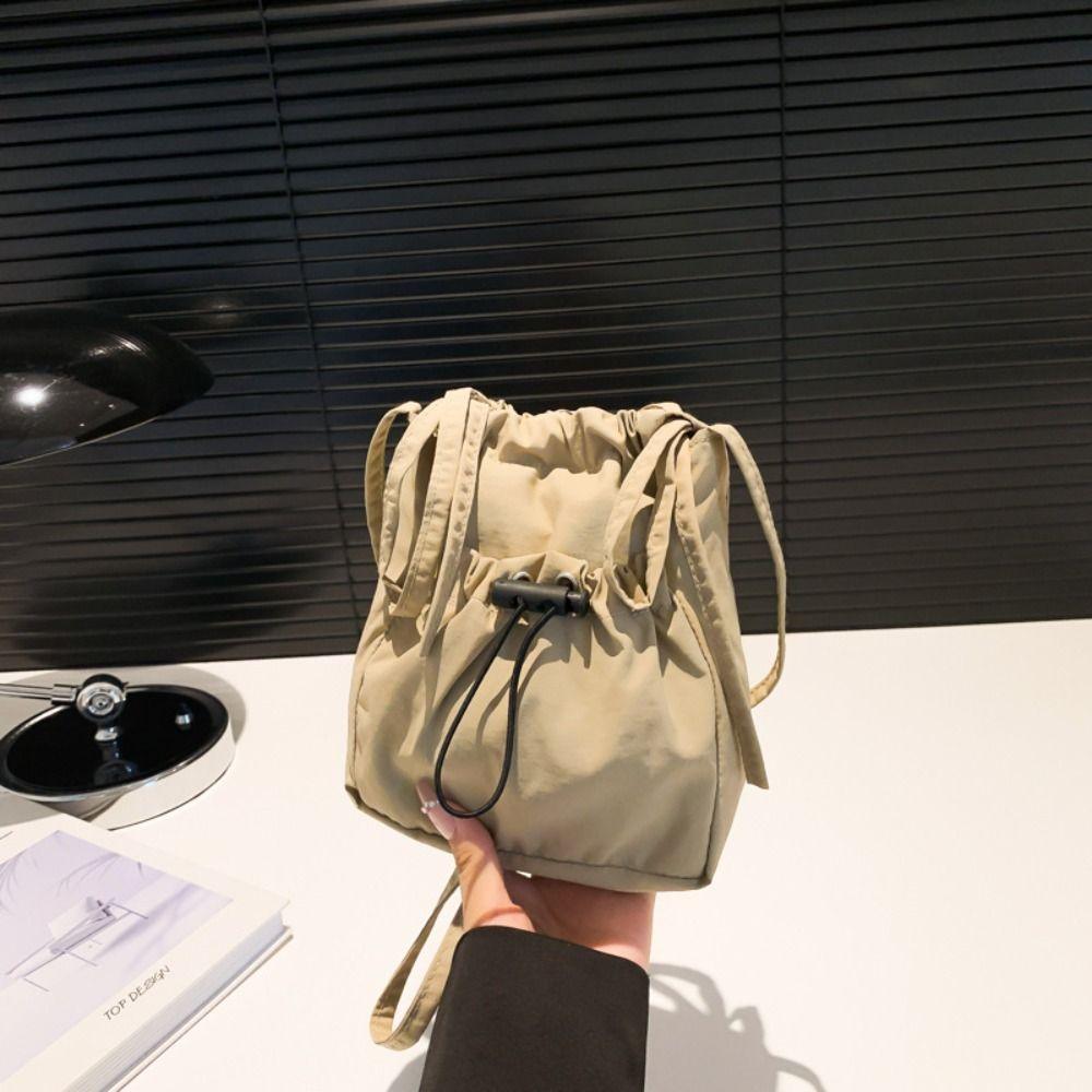 Fashion Women Shoulder Bag Simple Versatile Drawstring Crossbody Bag Reusable Creative Tote Bags Cell Phone Purse Pouch