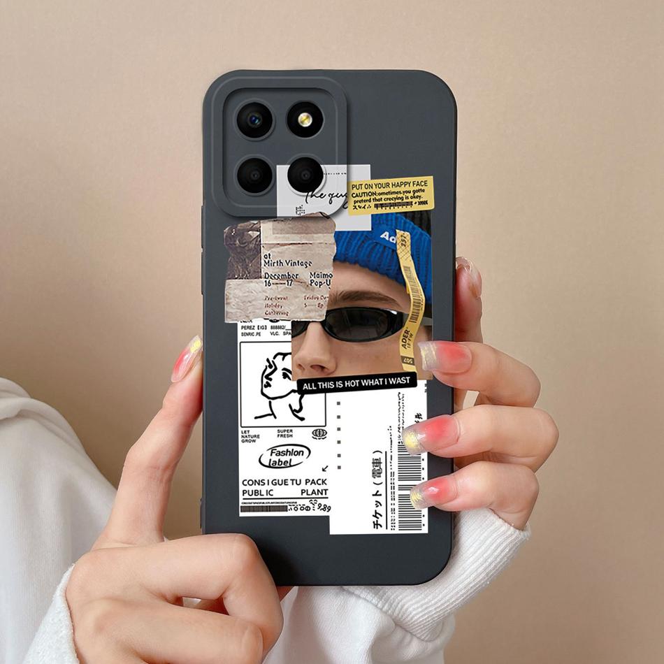 For Huawei Honor X6 X6S X6A Case Cartoon Liquid Silicone Full Coverage Anti Drop Phone Shell For HonorX6 X 6 X6 S A Bumper Funda