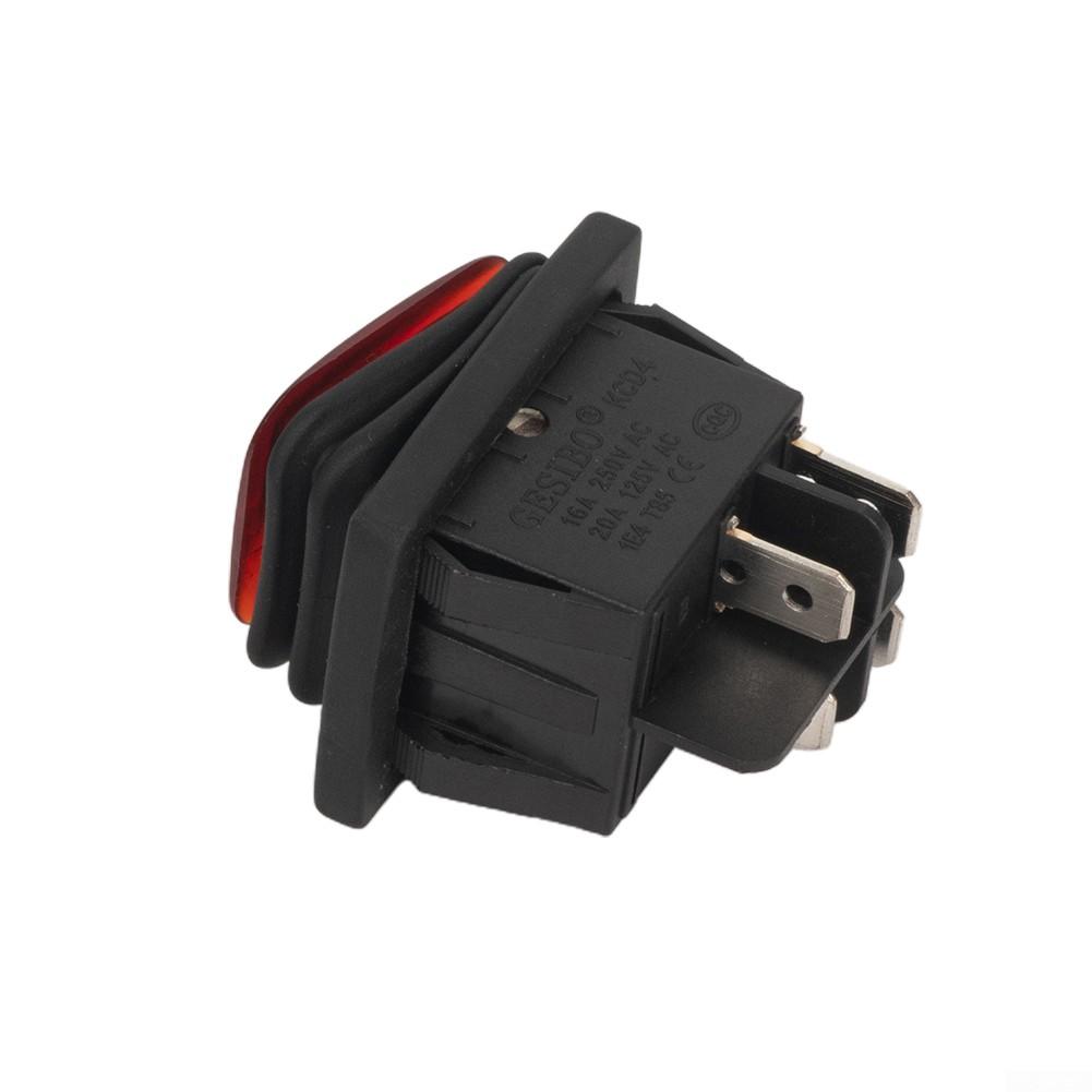 Rectangle Rocker Switch Red 20A 250VAC Illuminated