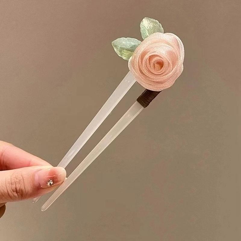 Fashion U-Shaped Hairpin Acrylic Flower Hair Stick Chopsticks Chinese Hair Clips Wedding Headdress Jewelry Hair Accessories
