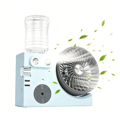 Portable Mist Table Fan Ultra-Quiet Operation Desk Fan with Cooling Mist Spray USB Rechargeable Desk Fan for Office Home Travel Bedroom Use