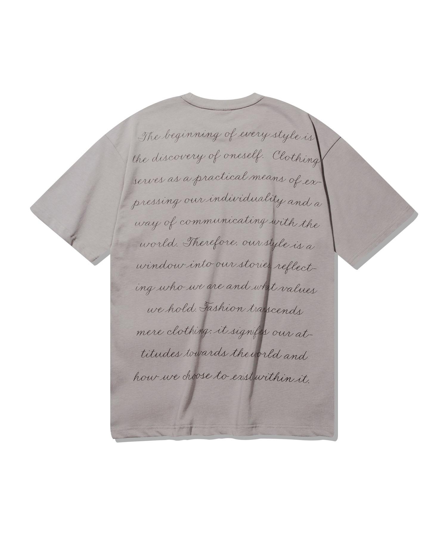 Divine Distance Cursive Lettering T-Shirt [Gray] L