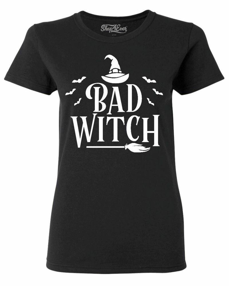 Bad Witch Wht Women's T-Shirt Funny Matching Best Friends Halloween Shirts