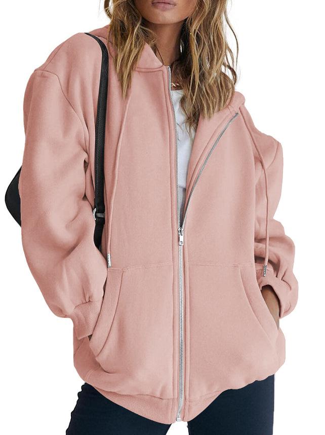 2024 Unisex Plus Velvet Hooded Sweatshirt Cardigan Zipper Windbreaker Casual Top
