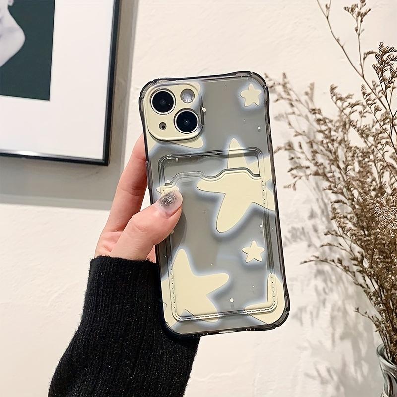 Love Heart Graphic Clear Phone Case For iPhone 11 12 13 14 15 16 Pro Max XS XR X 7 8 Plus Wallet Card Bag Lens Protection Cover