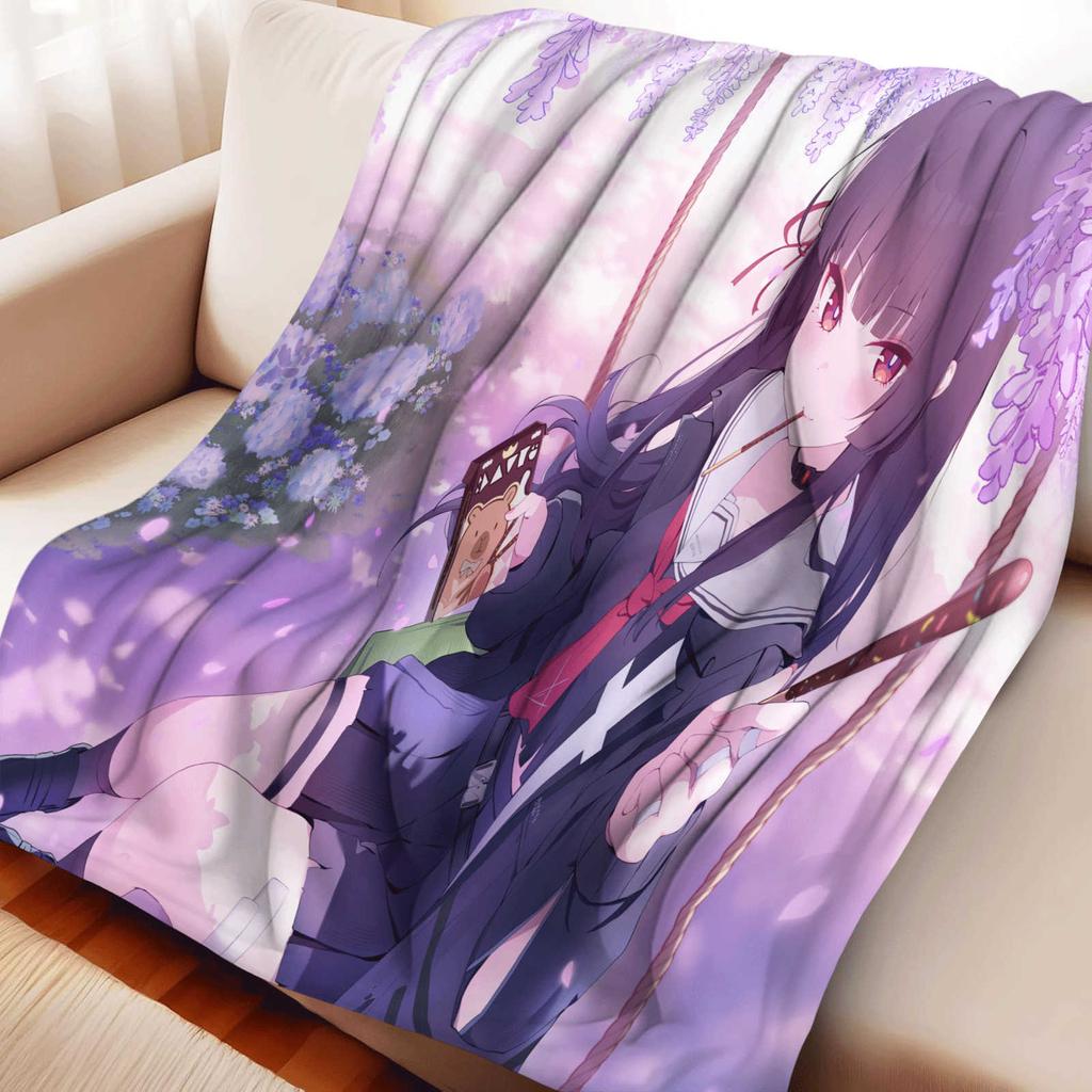 Cartoon Wuthering Waves Chizuru Flannel Blanket Cover Soft Anime Blanket Multifunctional Decor Home Universal Blankets