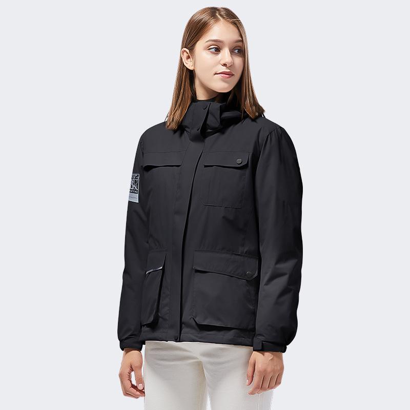 

HJCAMEL Куртка 3-в-1 из пуха верблюда: Ветровка и теплый внутренний слой для пар L