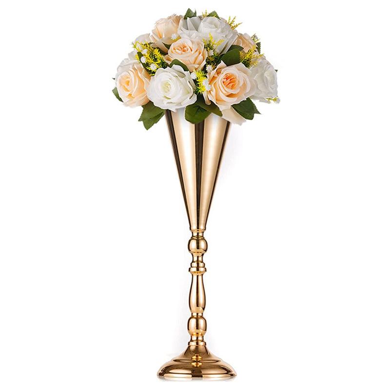 Versatile 2 PCS Tabletop Flower Vase Wedding Centerpiece Decor Metal Flower Stand Artificial Flower Ornaments For Anniversary Pa
