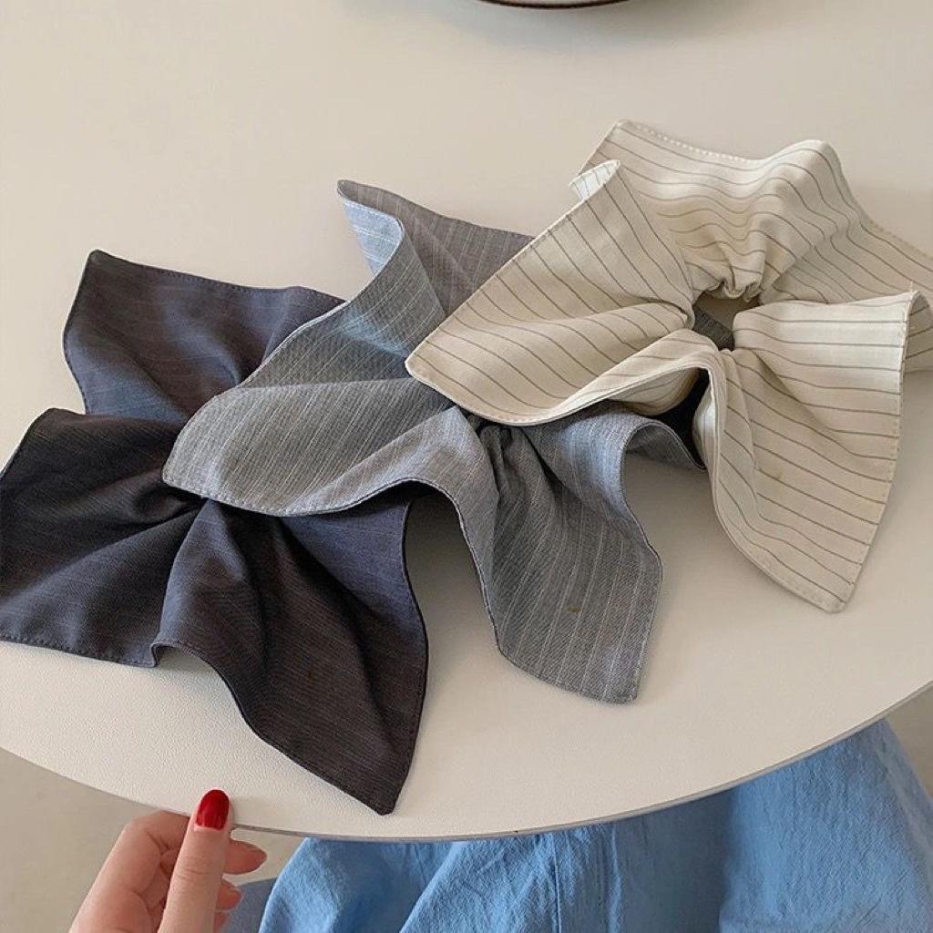 1 Scarf Of  Striped Fabric, Waistband For The Large Intestine,Low-Temperature Ponytail Headband, Hair Accessory