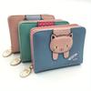 Women's Wallet Short Card Holder Bag Cute Zipper Cartoon Cat Eating Fish Print Student Wallet Coin Purse Girls Wallet