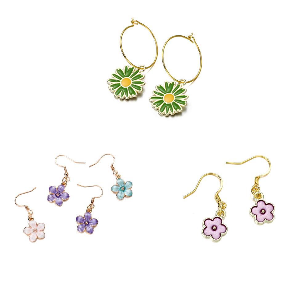 10Pcs/lot Mix Style Colorful Flower Pendants Enamel Metal Necklace Bracelet Charms For DIY Jewelry Making Supplies Accessories