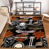 Harley Davidson Inspired Carpet with Skull, Wings, and Logo Designs Suitable for use as an anti-slip for living room bedroom sofas