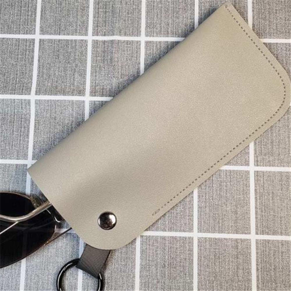 with Keyring Sunglasses Pouch PU Leather Hanging Sunglasses Eyewear Accessories