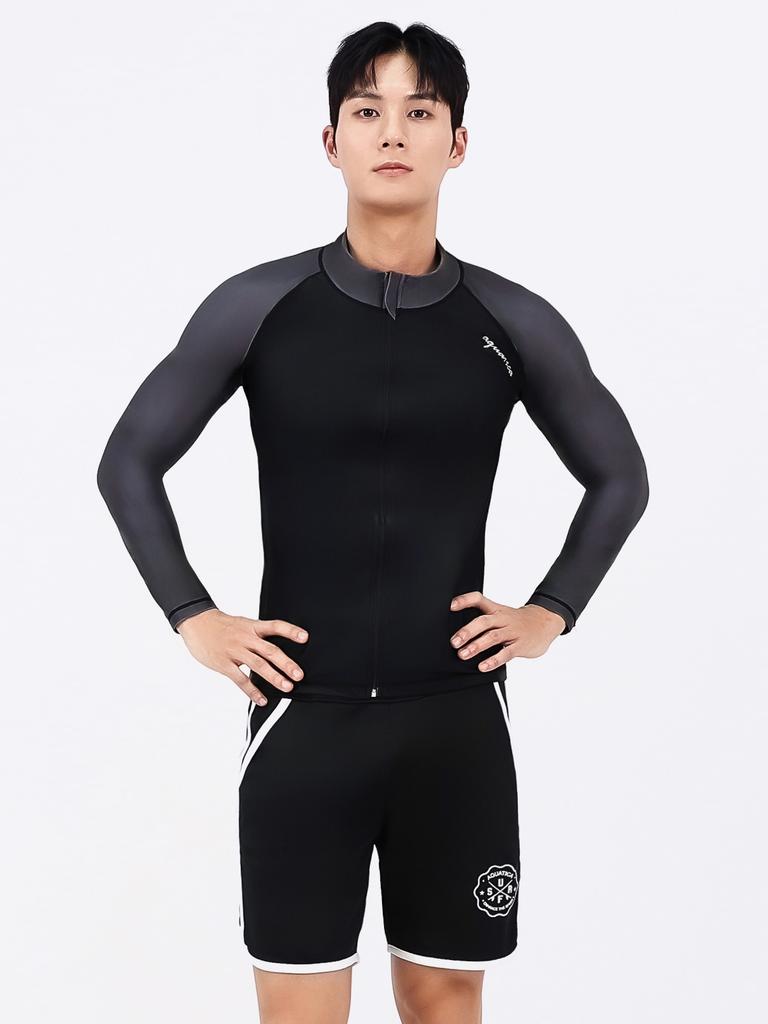 Akuatika Men'S Rash Guard Aqamak Zip-Up + Trunk Shorts