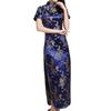 RONGUI Plus Size Short for Cosplay Cheongsam, Long, Slit, Sleeves, Men's Costume, (6XL, Blue)