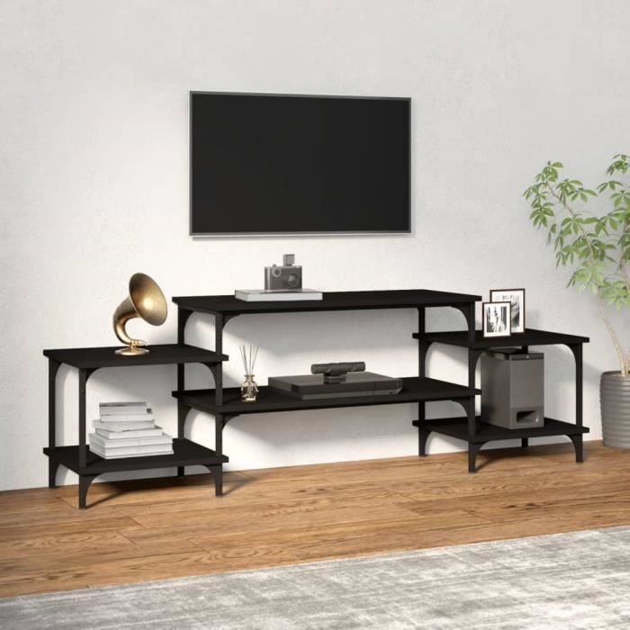 VidaXL Meuble TV noir 157x35x52 cm bois d'ingénierie 826320